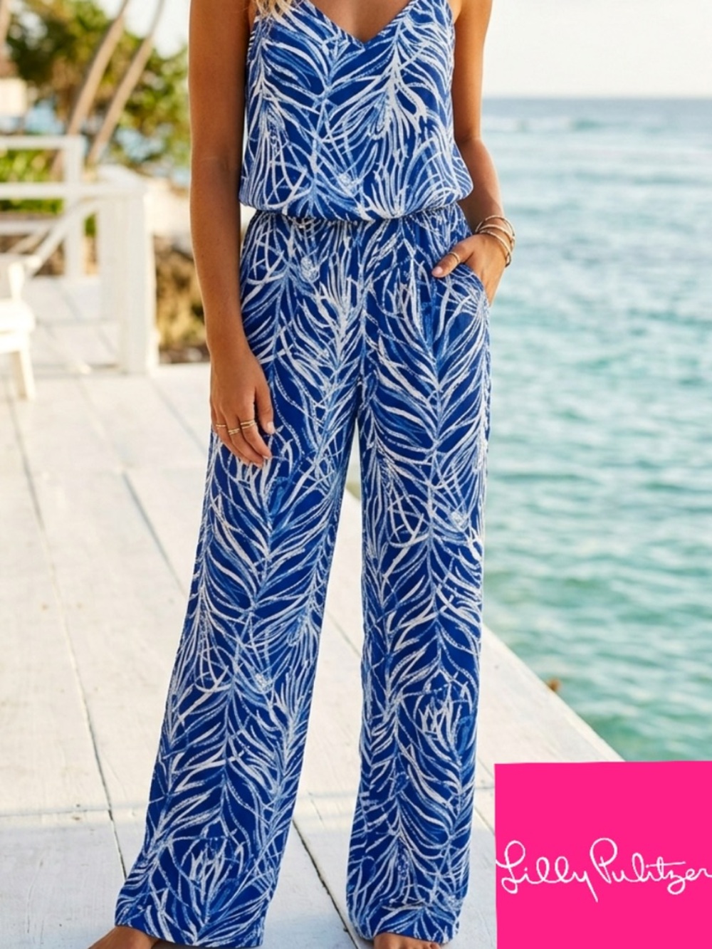 Lilly Pulitzer Twilight Blue Early Riser Jumpsuit NWT